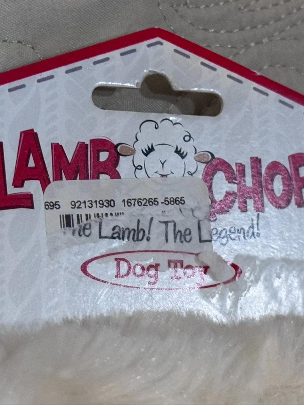 Multipet Lamb Chop Dog Toy Christmas Stocking Red White Fuzzy Plush 17